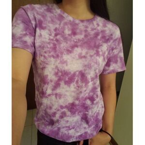 NEW|Custom Purple Tie Dye Short Sleeve T-Shirt, MEDIUM